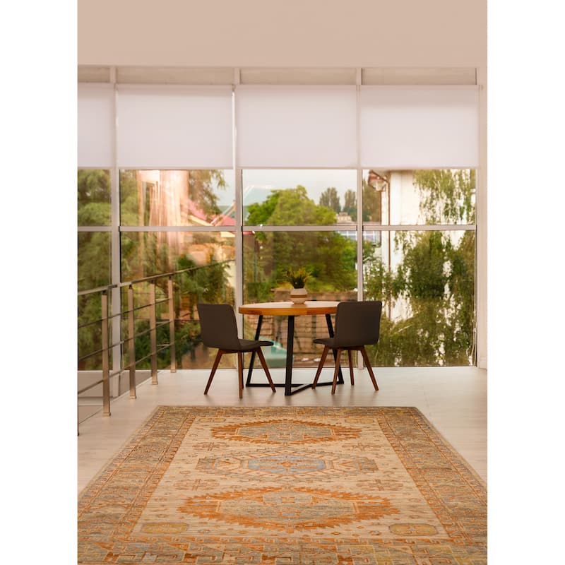 ECARPETGALLERY Hand-knotted Jules Serapi Light Grey Wool Rug - 9'9 x 14'5