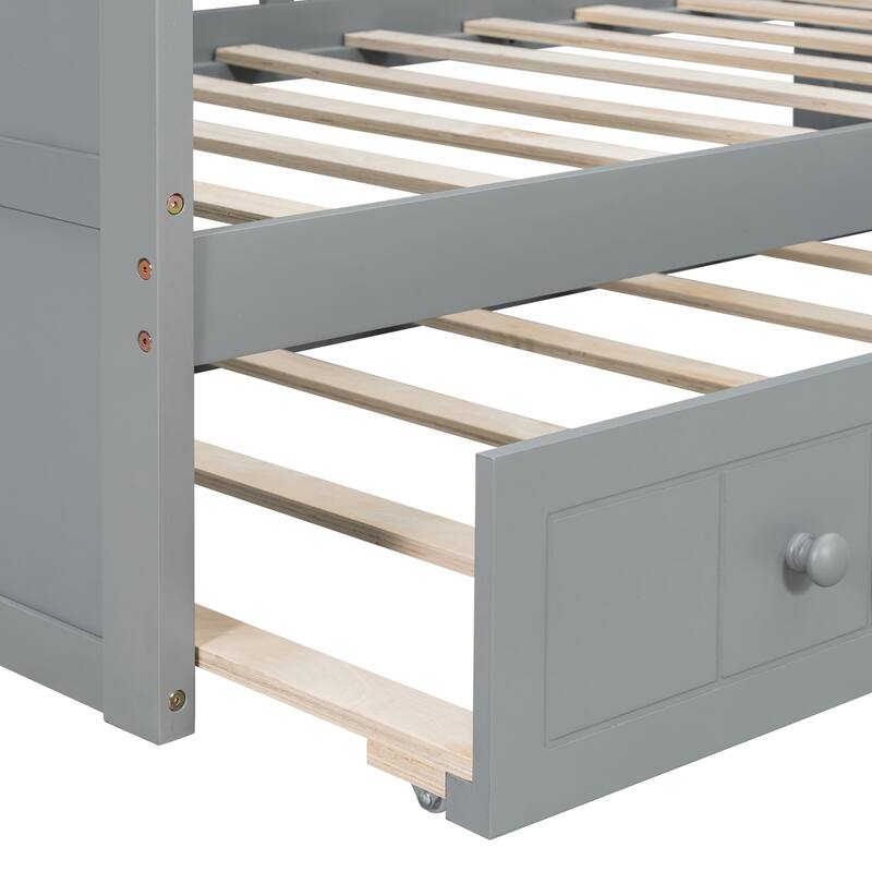 Twin Canopy Daybed with Trundle Bed, Space-Saving Design