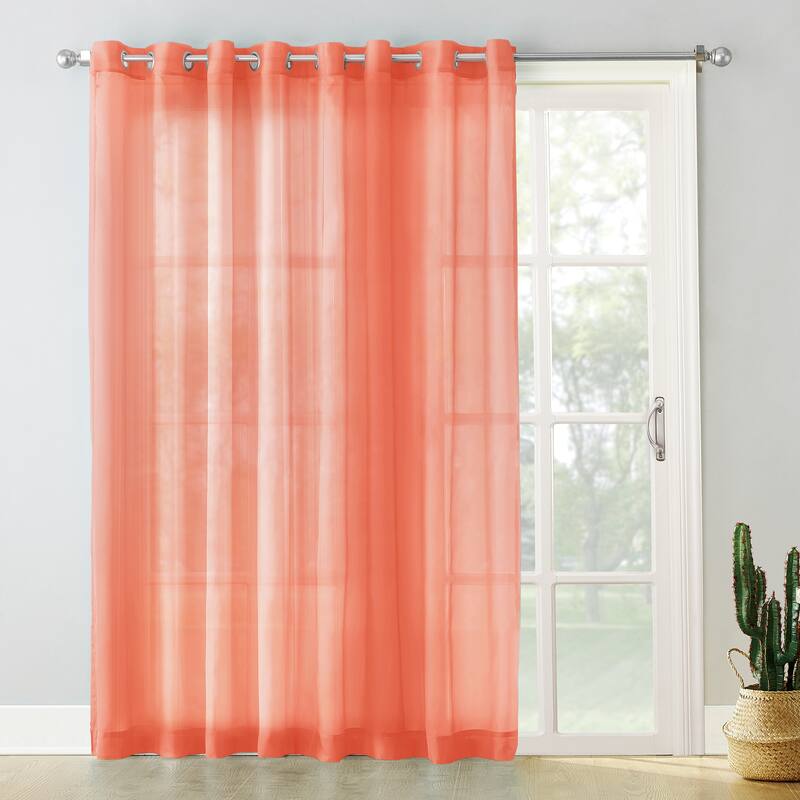 No. 918 Emily Voile Sheer Grommet Sliding Patio Door Curtain Panel, Single Panel