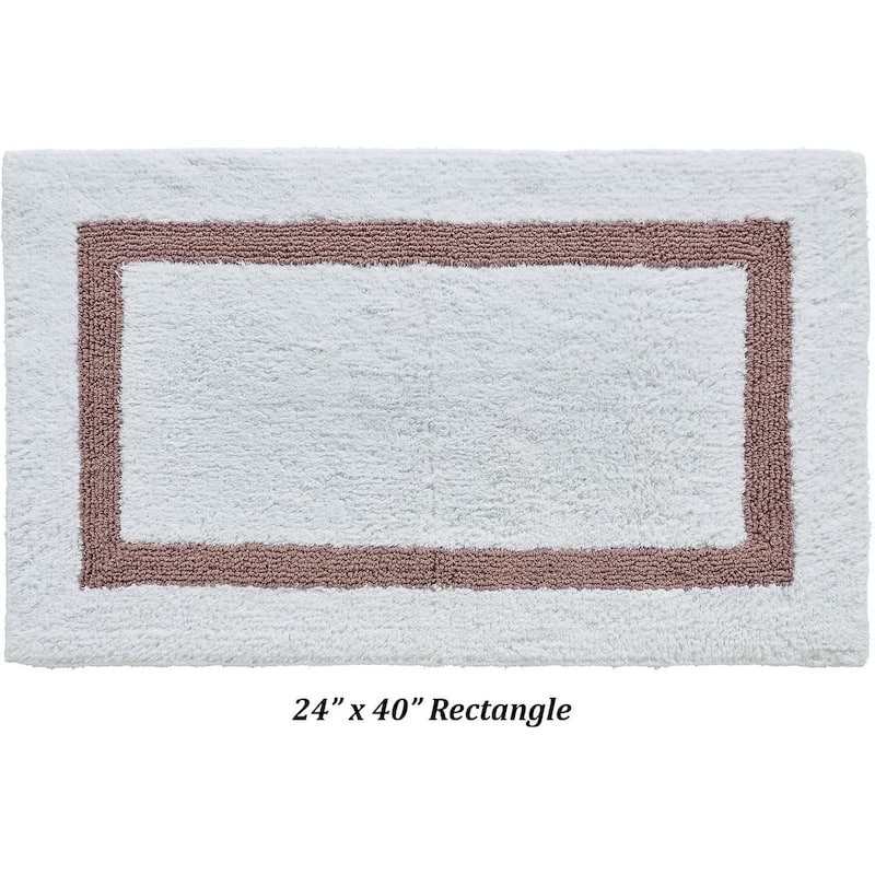 Better Trends Hotel Collection in Race Track 100% Cotton Super Absorbent Reversible Double Sided Machine Washable Bath Mat Rug