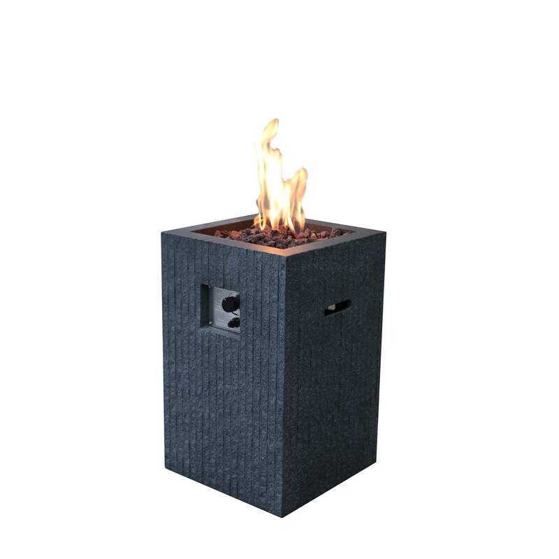 Modeno Arden Concrete Propane Fire Column - Black