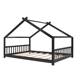 Contemporary Full House Bed - Stylish Wood Bed for Kids' Rooms