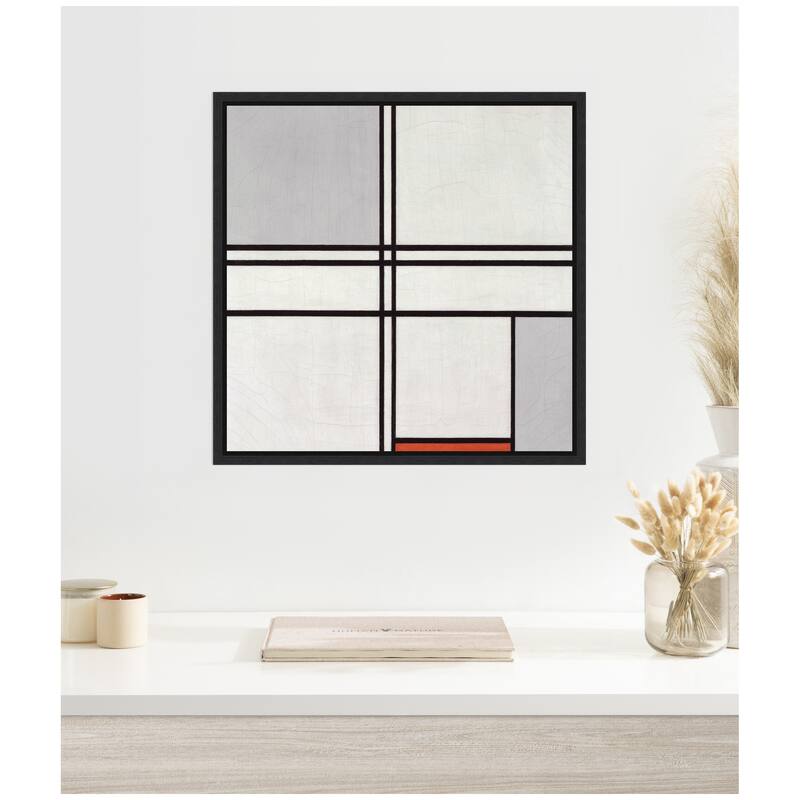 Kate and Laurel Sylvie Piet Mondrian Composition No 1 Gray Red 1935 Framed Canvas by The Art Institute of Chicago