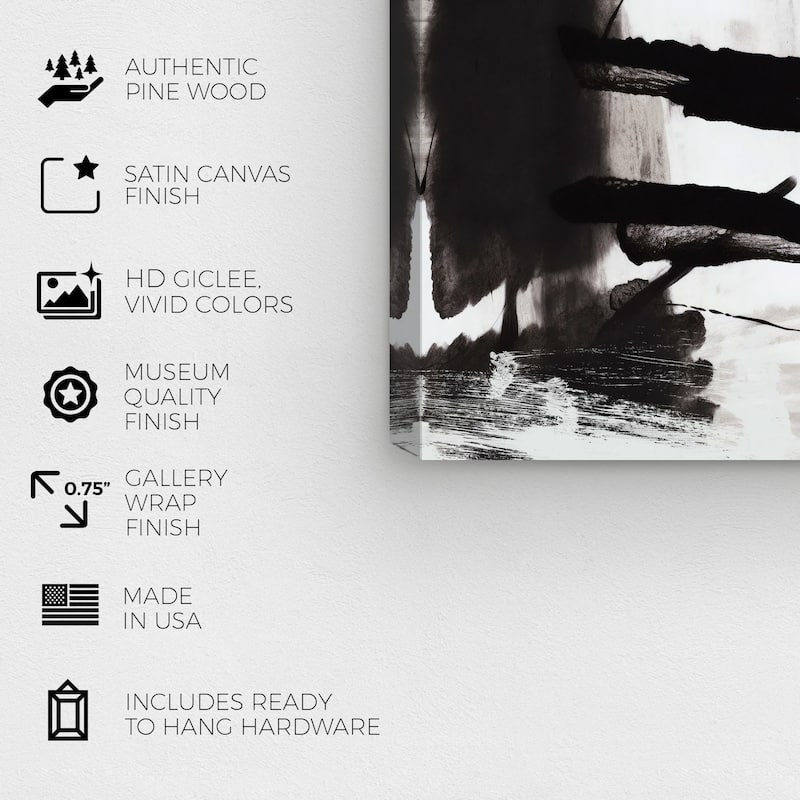 Wynwood Studio Abstract Back of Your Mind Black and Modern & Contemporary Wall Art Canvas Print