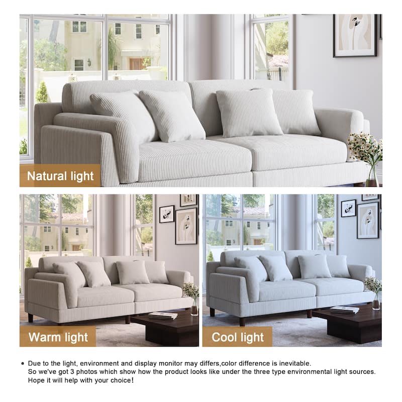 90 inch Deep Seat Sofa Comfy Couch for Living Room