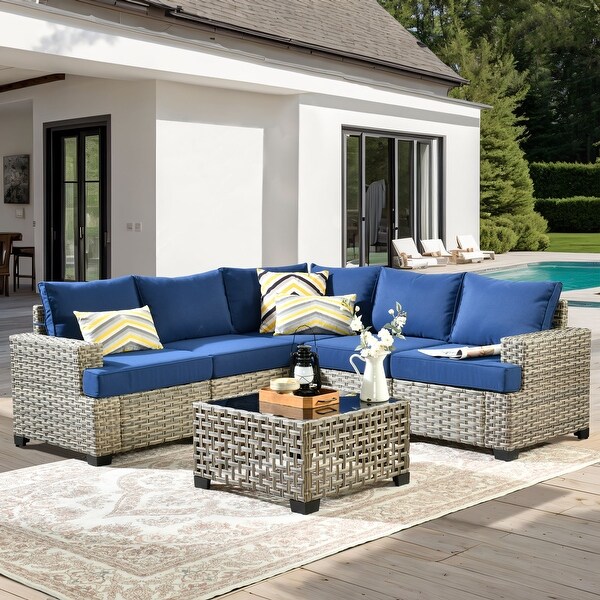 OVIOS 6 Pieces T shaped Seat Wide Armrest Set With Solar-Powered