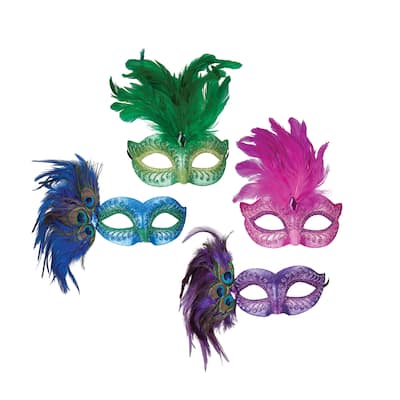 Pearlized Glamour Mask A/4 - Blue - Set of 4