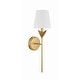 preview thumbnail 3 of 10, Broche 1 Light Antique Gold Wall Mount - 6"W x 21"H x 7.25"D