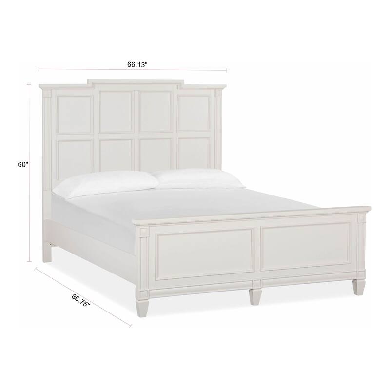 Magnussen Home Willowbrook Egg Shell White With Slight Rub Through Panel Bed