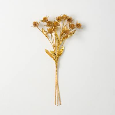 19" Artificial Shiny Gold Echinop Thistle