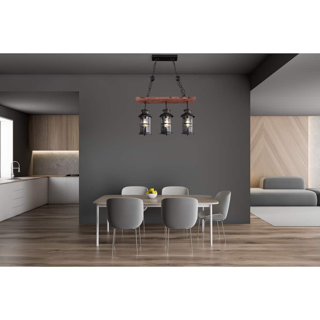 Borgo Collection 3-Light Antique Bronze LED Chandelier - 36