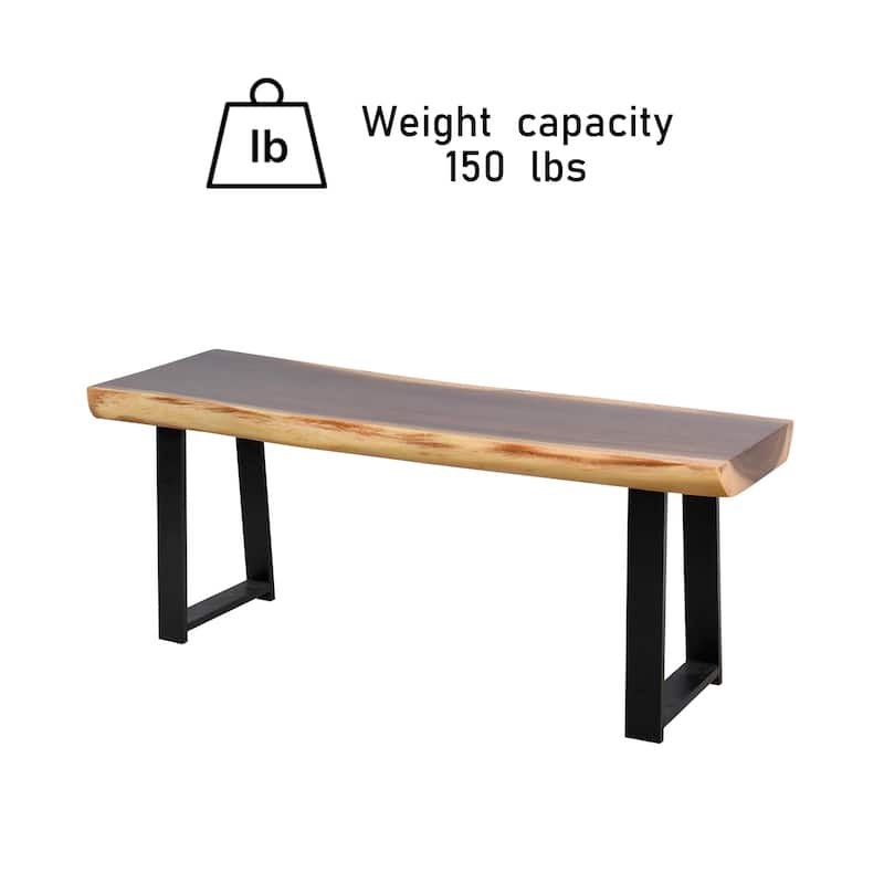 Natural Wood Rectangle Bench