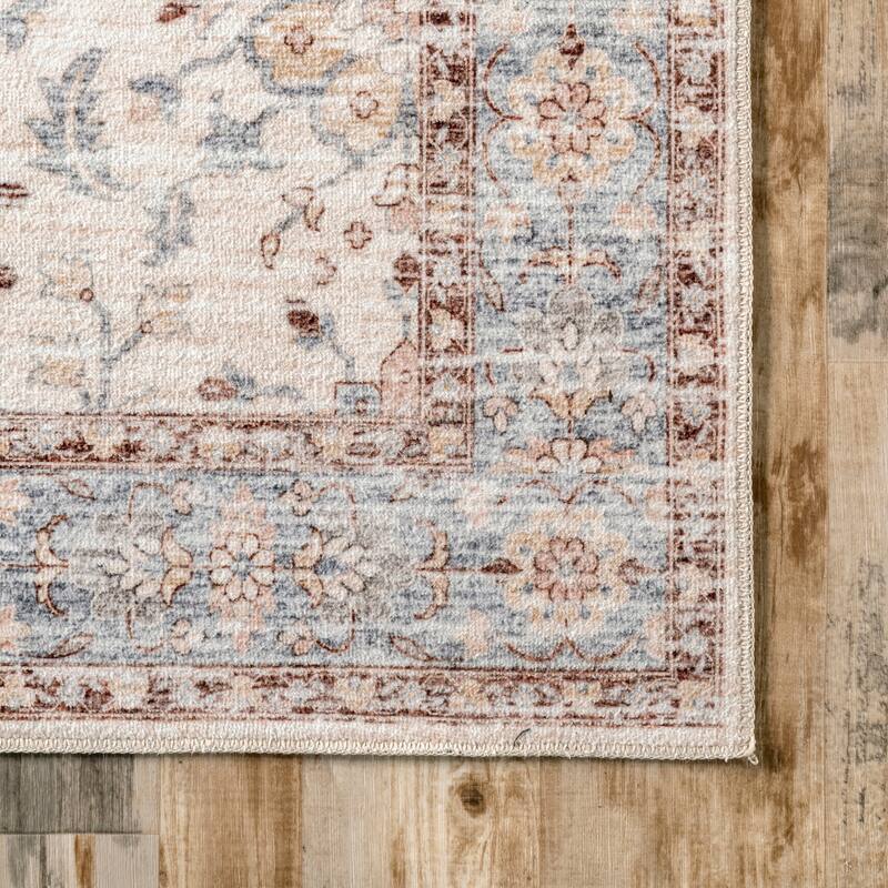Nuloom Gemma SpinClean Machine Washable Transitional Floral Area Rug