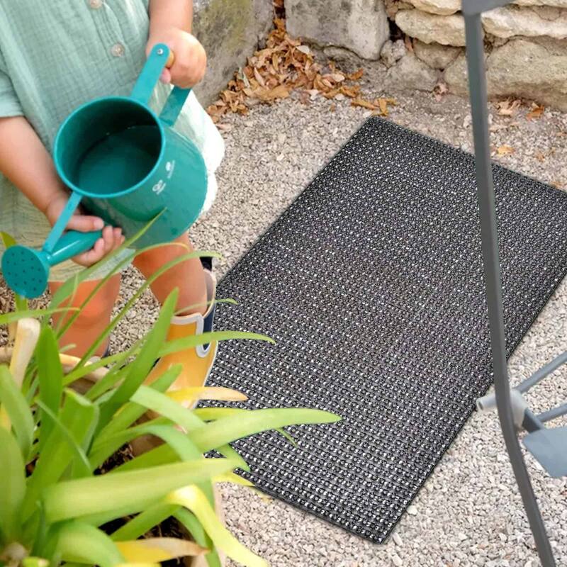 Outdoor Front Door Mat Pixie Artifical Grass Rug 24x16 Inch Grey - 16 W x 24 L x 1/2 H - Grey