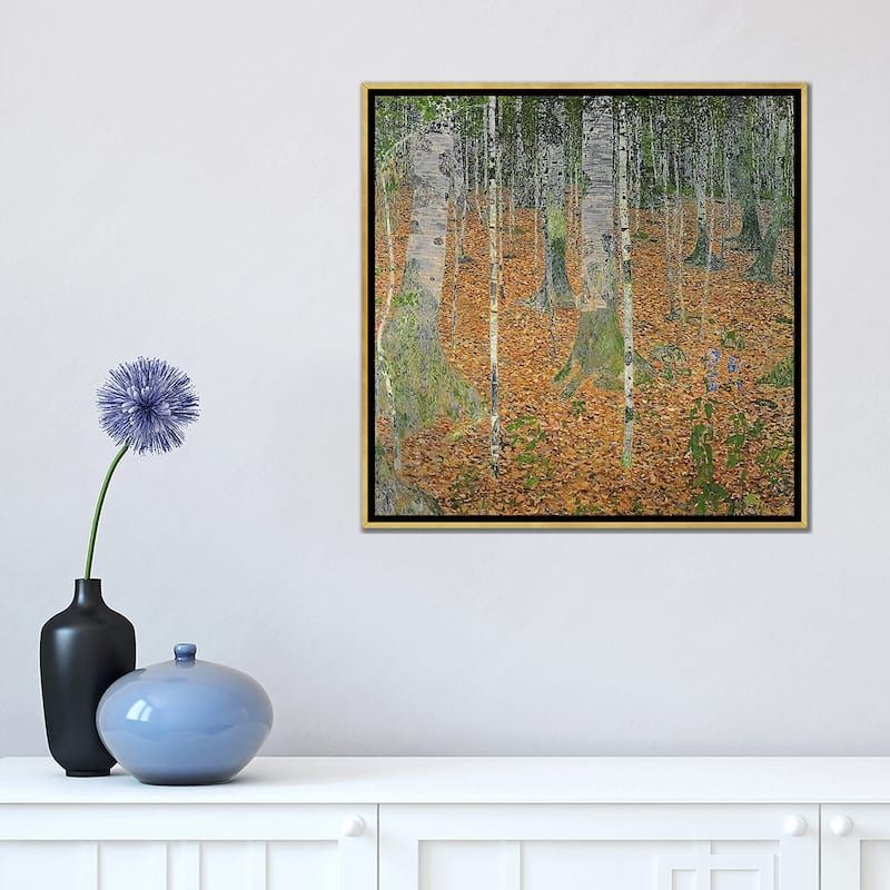 iCanvas "The Birch Wood, 1903" by Gustav Klimt Framed Canvas Print
