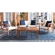 preview thumbnail 42 of 61, SAFAVIEH Outdoor Montez 4-Piece Conversation Patio Set with Accent Pillows White/Brown/Blue