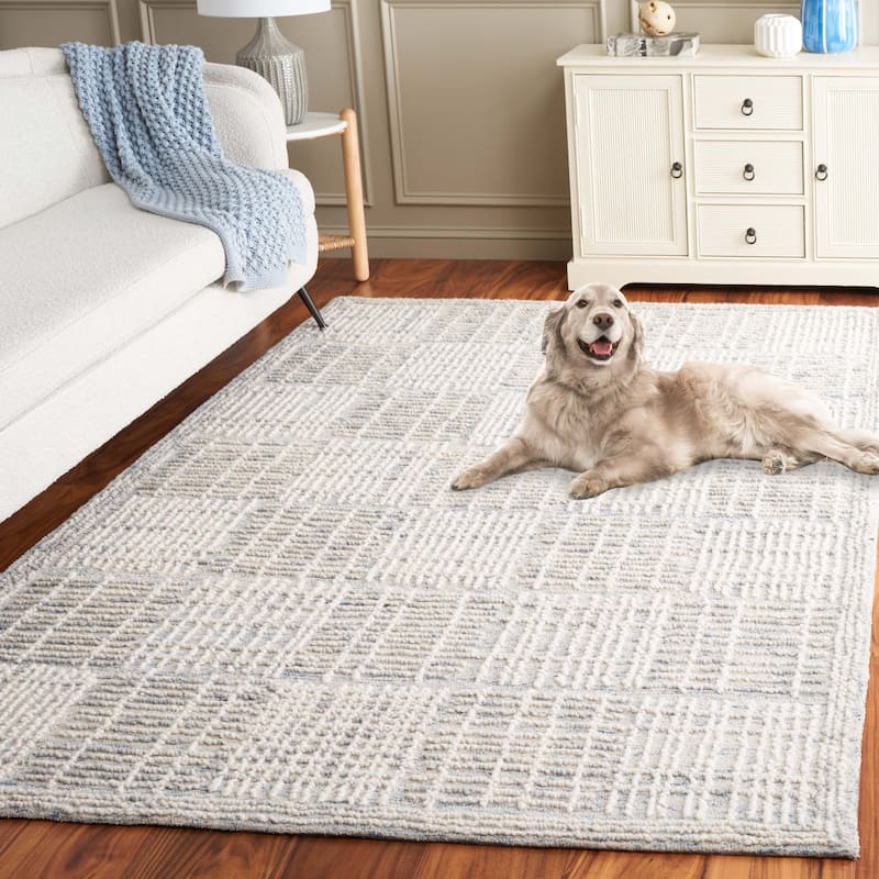 SAFAVIEH Handmade Abstract Anoek Checkered Wool Rug