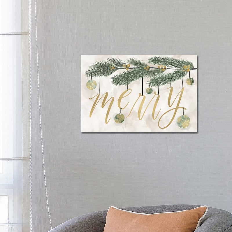 iCanvas "Gilded Christmas Greenery III" by Richelle Garn Canvas Print - 18x26x1.5