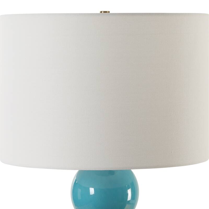 Uttermost Palawan Blue Glaze Table Lamp - 31.25" H X 17" W X 17" D