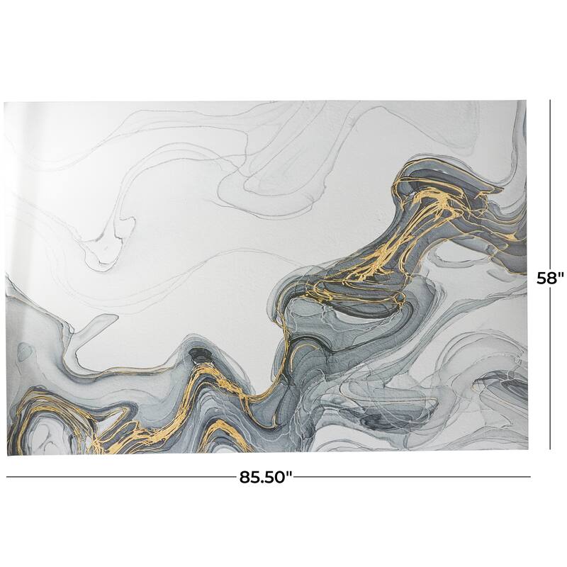 Gray Canvas Waves Geode Wall Art