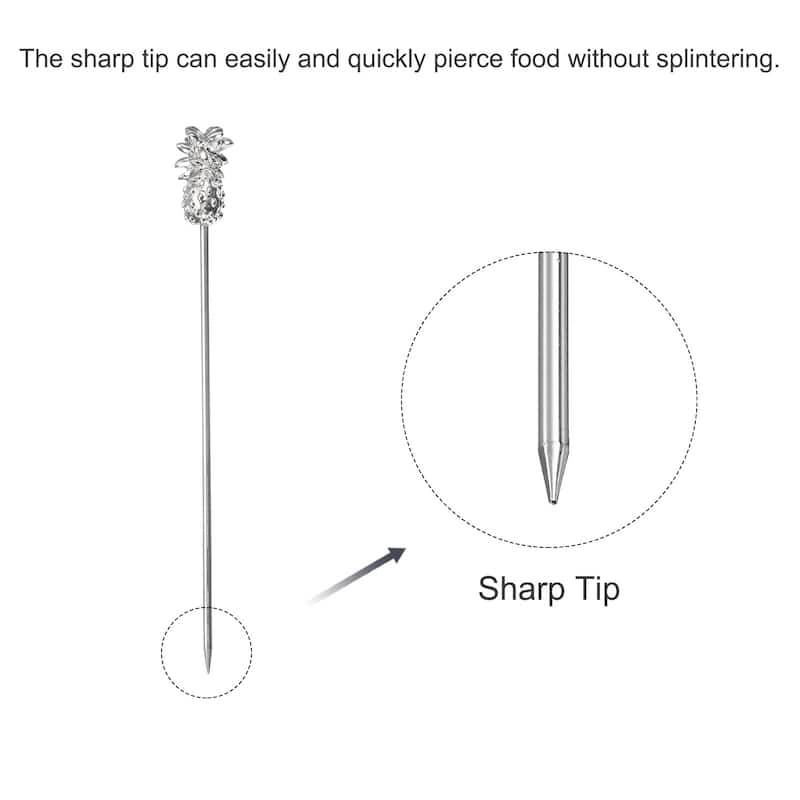 Metal Cocktail Toothpicks Pineapple Drink Picks Cocktail Skewers 5Pcs - 4.41"