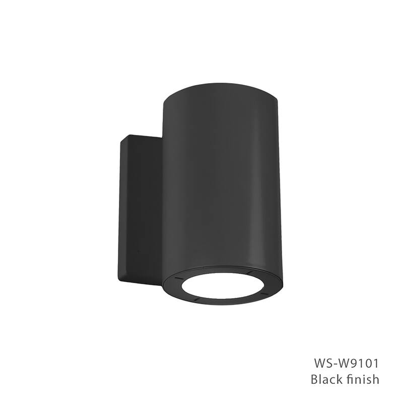 Vessel 6in LED Indoor or Outdoor Up or Down Wall Light 2700K - Black-2700K - 6-inch