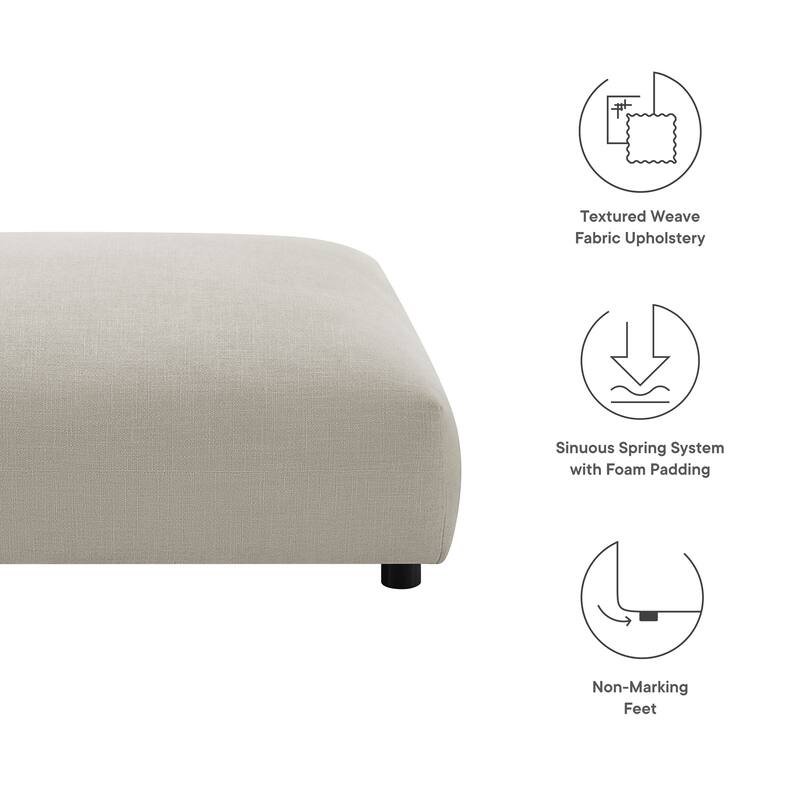 Solace Modular Upholstered Fabric Ottoman