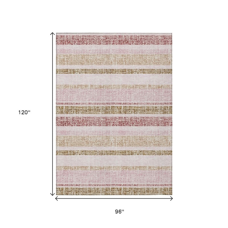 HomeRoots Striped Transitional Rectangle Outdoor Rug