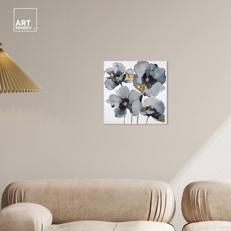 Art Remedy Drama Flora Gallery Wrapped Floral Fine 1 Piece Canvas Wall Art