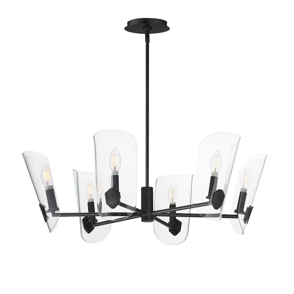 Maxim 32356CL Armory 6 Light 29" Wide Taper Candle Style Chandelier