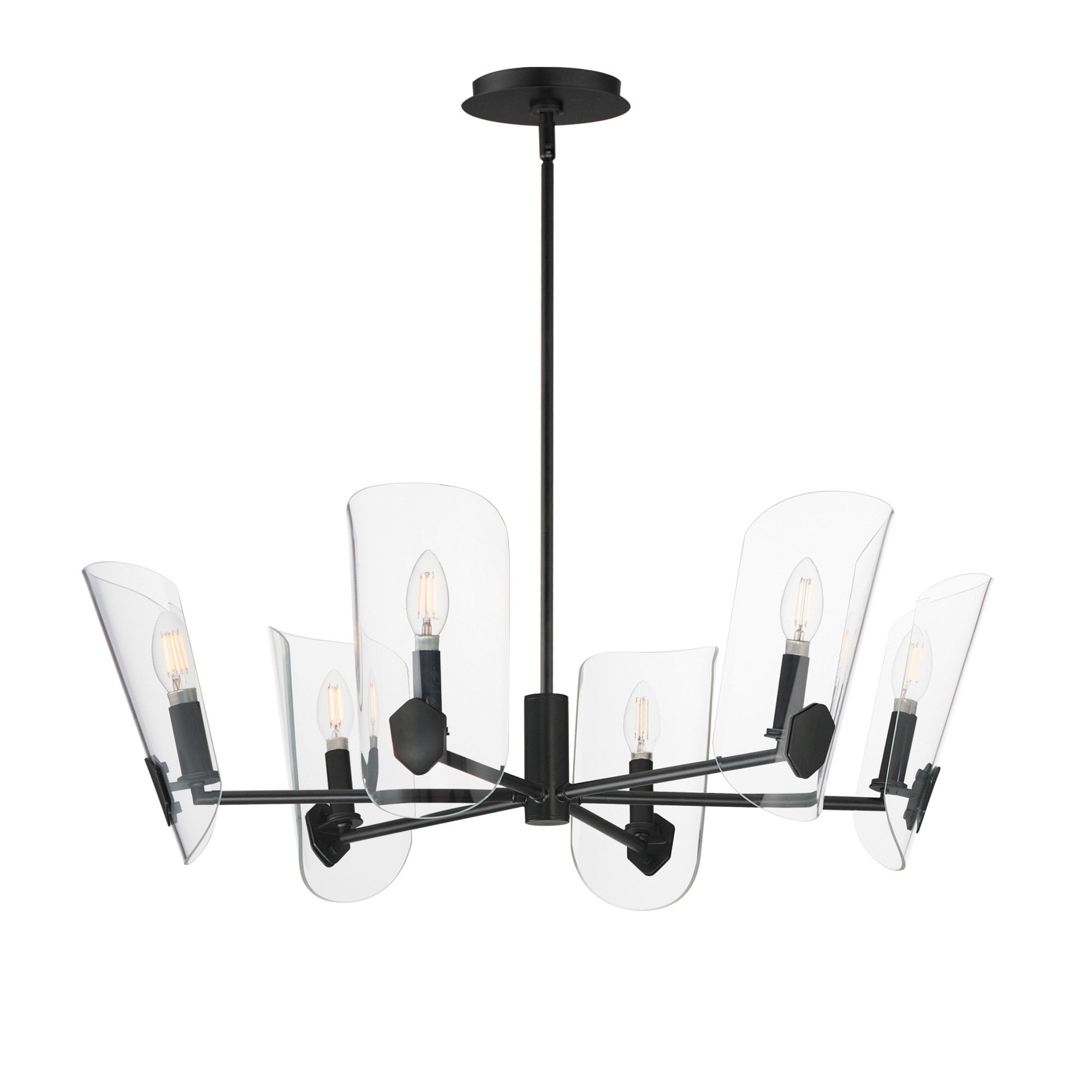 Maxim 32356CL Armory 6 Light 29" Wide Taper Candle Style Chandelier