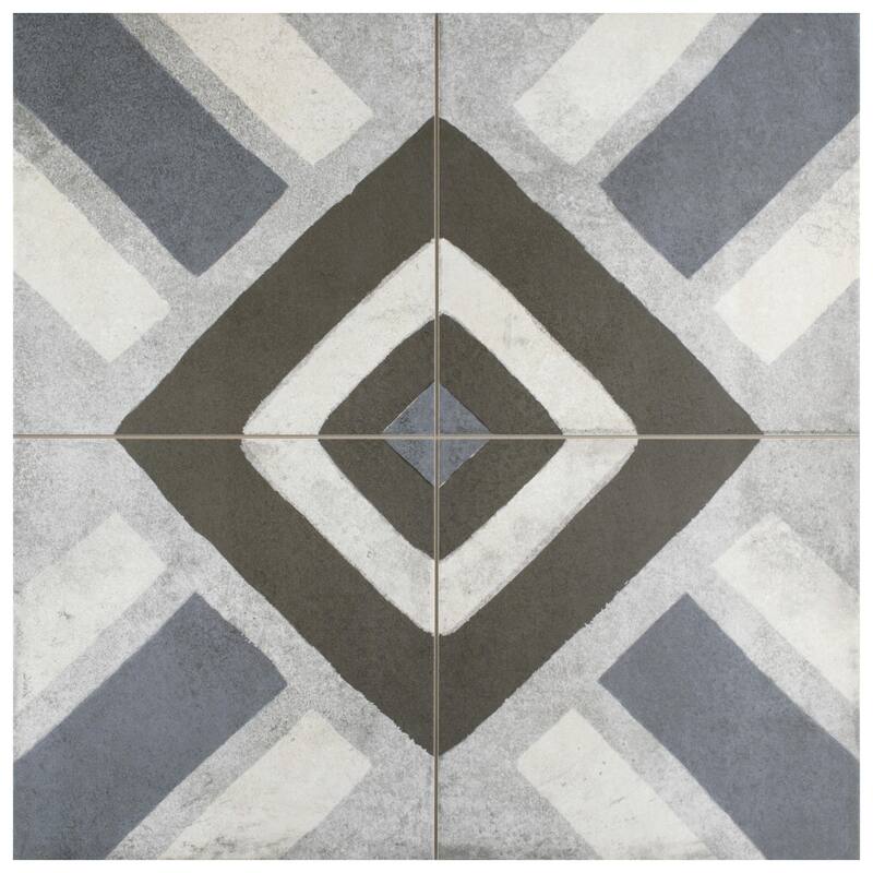 Merola Tile Kings Sena Azul 17-3/4" x 17-3/4" Porcelain Floor and Wall Tile