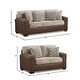 preview thumbnail 19 of 18, Roundhill Furniture Marvella 3-Piece Living Room Set, Chocolate Faux Leather and Curly Shearling Upholstery