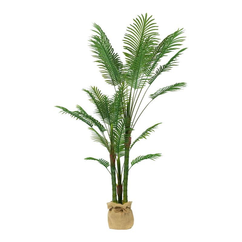 Artificial Palm Tree - Large Faux Potted Tropical Plant for Indoor or Outdoor Decoration (Set of 2)