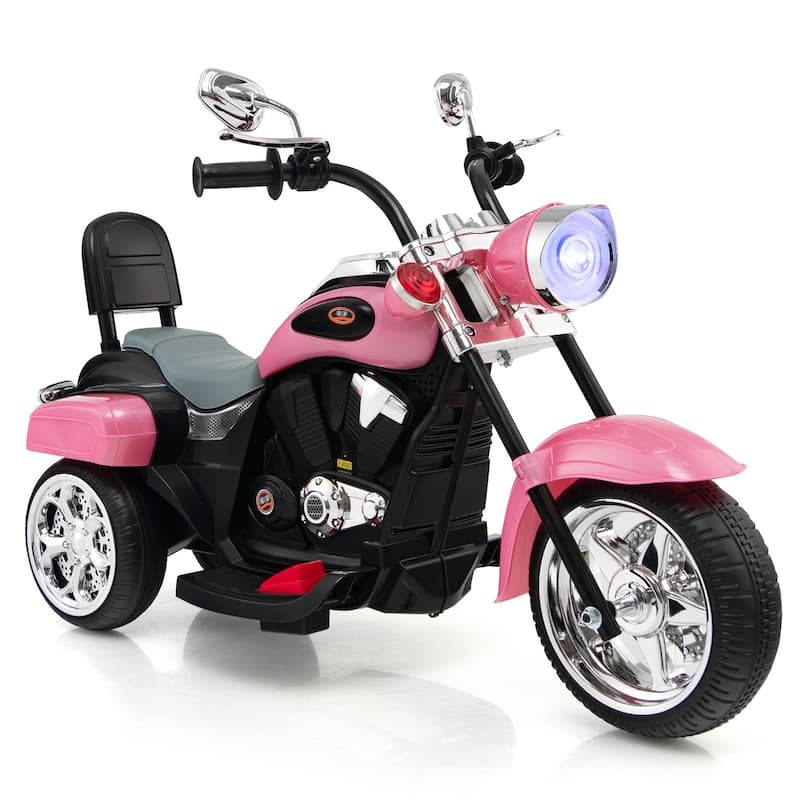 6V Powered Toddler 3-Wheel Motorbike Ride On Toy with Horn and Headlight - 36" x 19" x 25" (L x W x H)