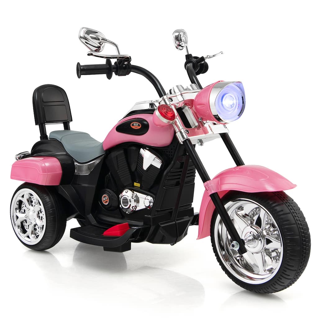 6V Powered Toddler 3-Wheel Motorbike Ride On Toy with Horn and Headlight - 36" x 19" x 25" (L x W x H)