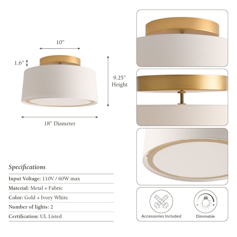 Haven Flush Mount - Gold