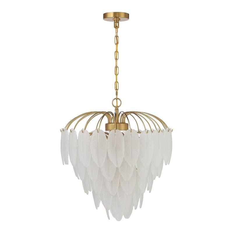 Warm Brass Six Light Chandelier from the Boa Collection - Warm Brass