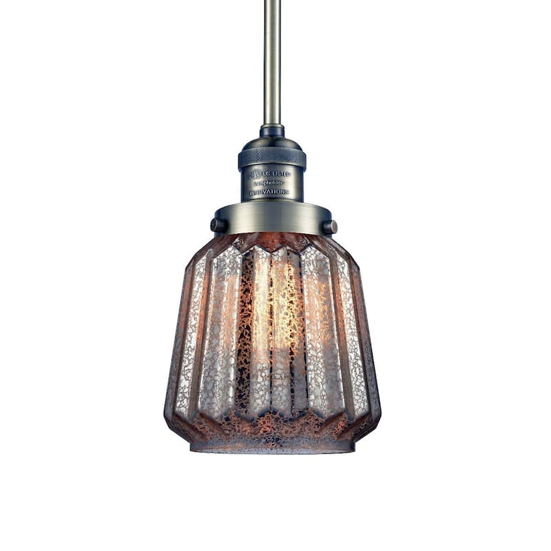 Innovations Lighting Chatham Single Light 6" Wide Mini Pendant with - Antique Brass / Mercury Plated
