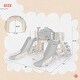 preview thumbnail 14 of 16, Kids Slide Playset Structure 7 in 1, Freestanding Spaceship Set with Slide, Arch Tunnel, Ring Toss and Basketball Hoop