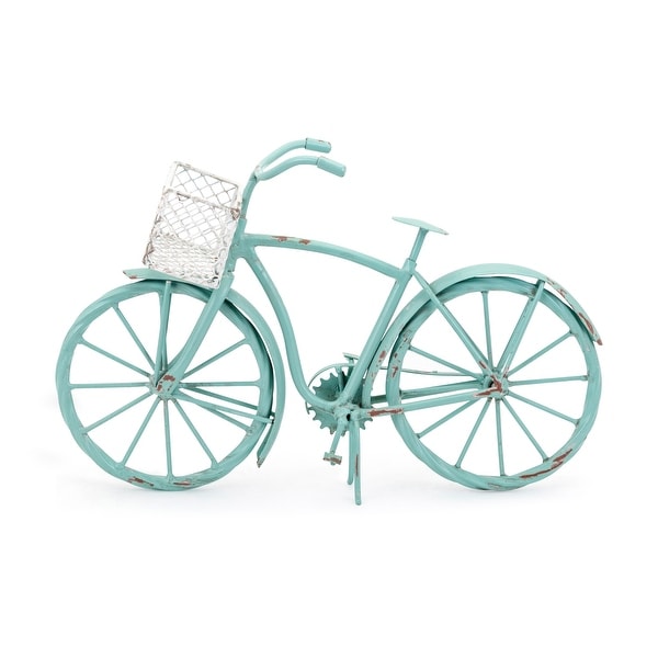IMAX Home 17283 Kathie 12" Wide Iron Bicycle Statue - Green
