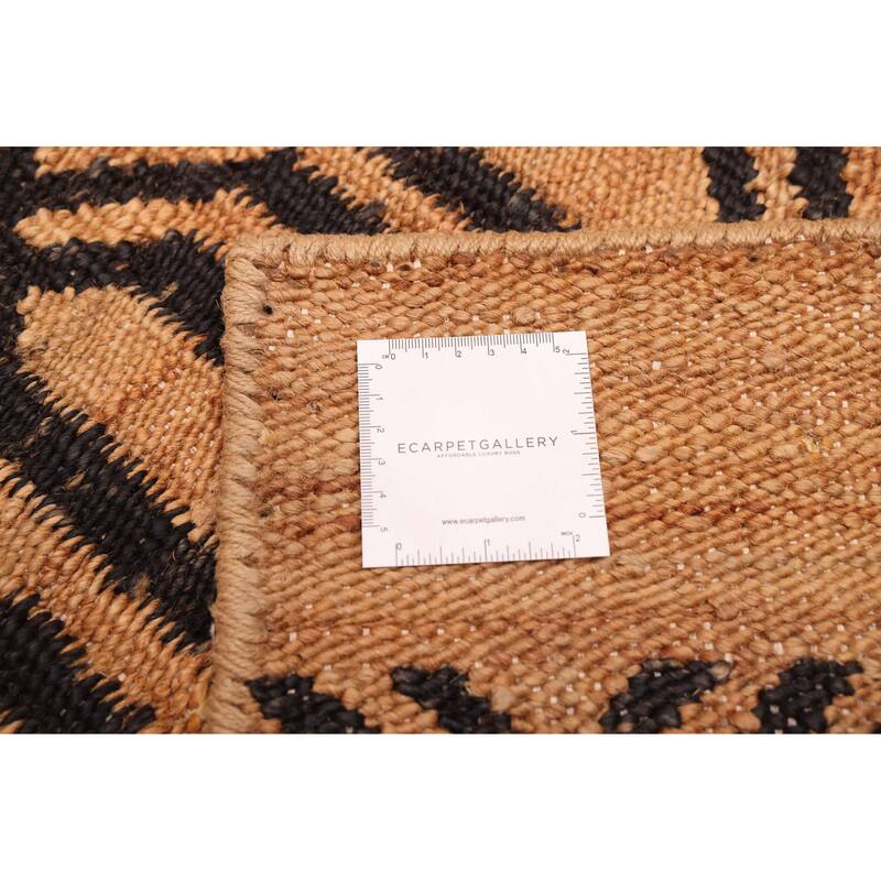 ECARPETGALLERY Flat-Weave Palas Denizli Light Brown Jute Kilim - 4'3 x 5'11