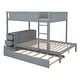 preview thumbnail 12 of 18, Full-over-Full Bunk Bed with Twin size Trundle,Storage and Desk,Space-Efficient Multifunctional Loft Bunk Bed with Storage