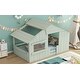 preview thumbnail 8 of 50, Closed House-shaped Frame Bed with Guardrail and Door for Toddler House Floor Bed Montessori Style Floor Bed with Roof, Windows