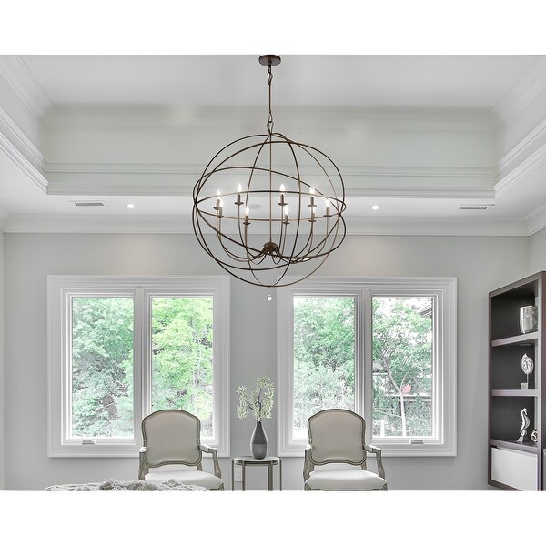 9 light globe chandelier top
