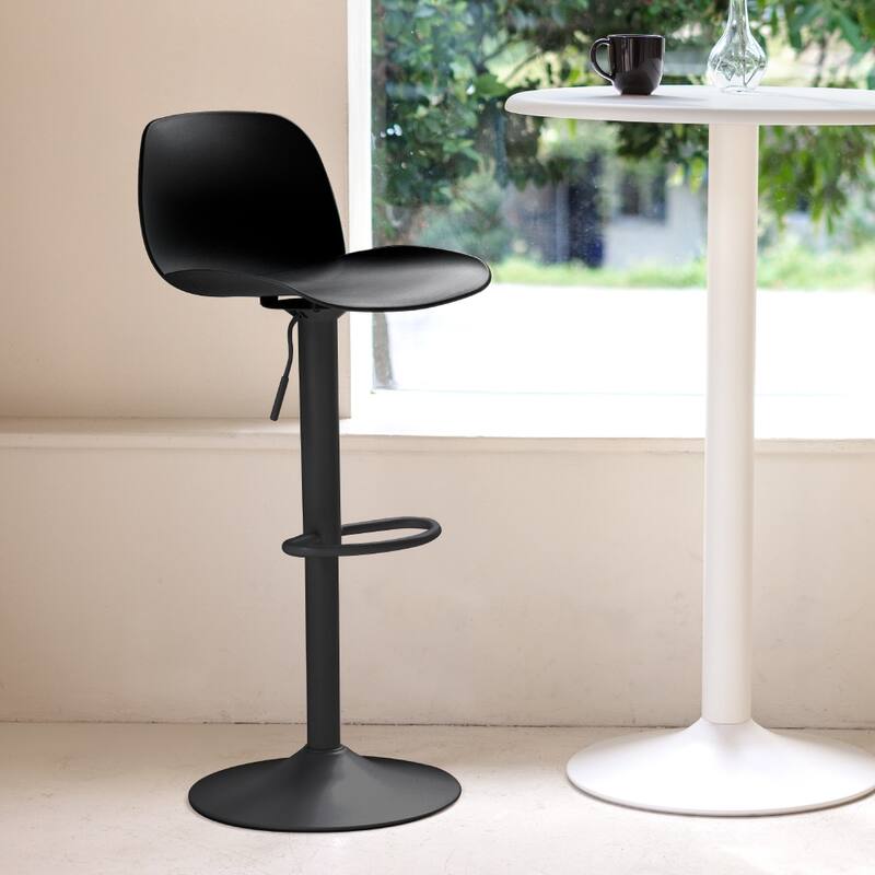 Koln Resin Adjustable Bar Stool with Metal Base, Set of 2