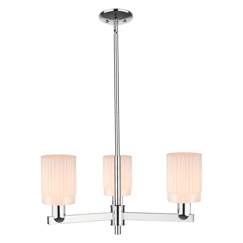 Innovations Lighting Endless Possibilities Arcadia - Hadley - 3 Light 26" Stem Hung Chandelier - Polished Chrome/Matte White