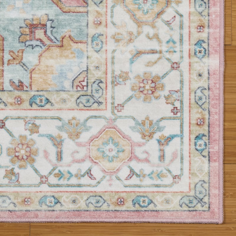 Licensed HGTV Everyday Chic Soft Flannel Zero Pile Printed Non-Slip Washable Indoor Area Rug