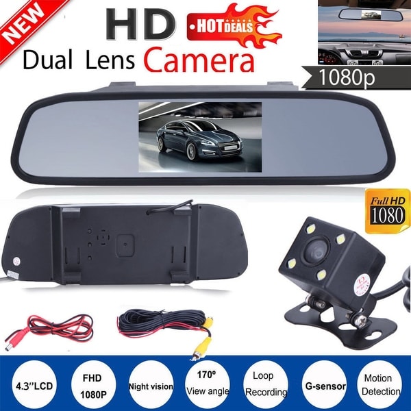 4.3/" Car TFT LCD Mirror Monitor for Reverse Car Rear View Backup Camera Parking