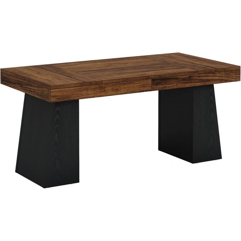 55 Inches Modern Executive Desk, Wood Computer Desk, Business Workstation Desk